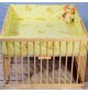 Otroška stajica Babywiege lesena pravokotna z igralno podlogo in obrobo