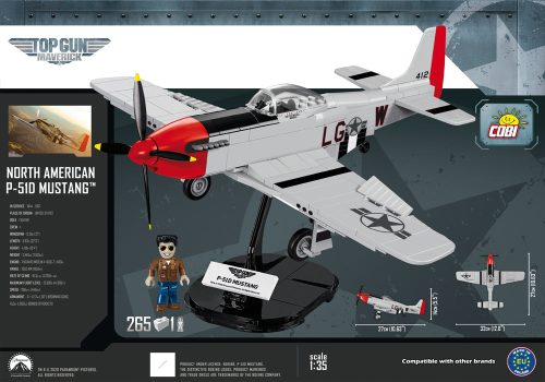 Letalo top gun mustang p-51d, 265 kock za sestavljanje, cobi