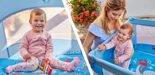 Otroška zložljiva stajica BabyDesign PLAY UP panda bež