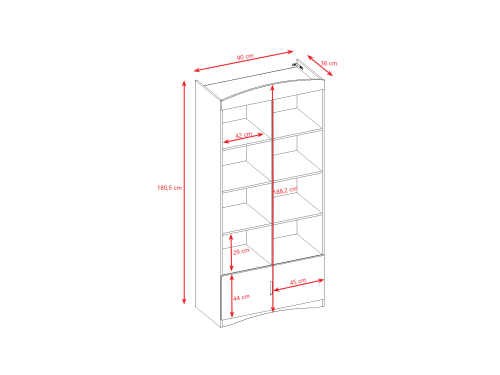 Knjižna polica Kocoto-Kids Classic dvojna