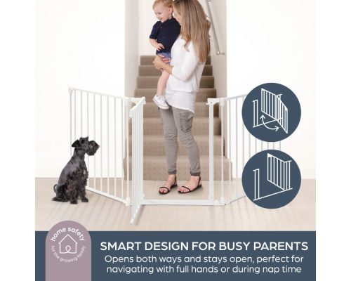 DB_discovery3_bela_otroska-trgovina04 Varnostna ograja Dreambaby Discovery 3 bela 74,5 cm – 195 cm