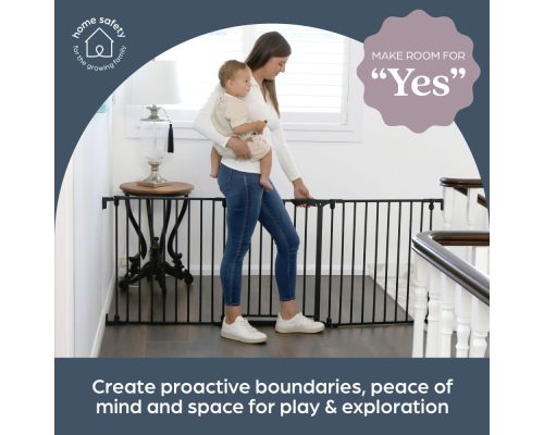 DB_discovery3_črna_otroska-trgovina08 Varnostna ograja Dreambaby Discovery 3 črna 74,5 cm – 195 cm