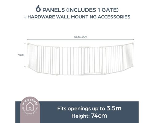 Varnostna ograja Dreambaby Discovery 6 Converta 3v1 bela do 375cm