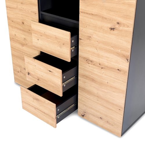 Otroška omara LittleSky Dalia antracit-hrast