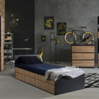 otroška soba LittleSky Dalias antracit-hrast